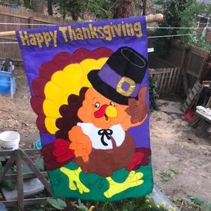 Happy Thanksgiving Turkey Flag